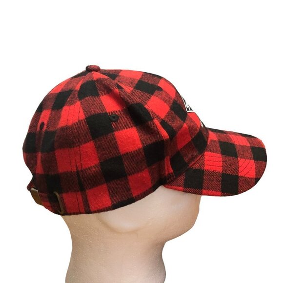 Spartan Never Settle RV Motorhome Hat Cap Red Black Plaid Adjustable Back NWOT - Picture 4 of 7